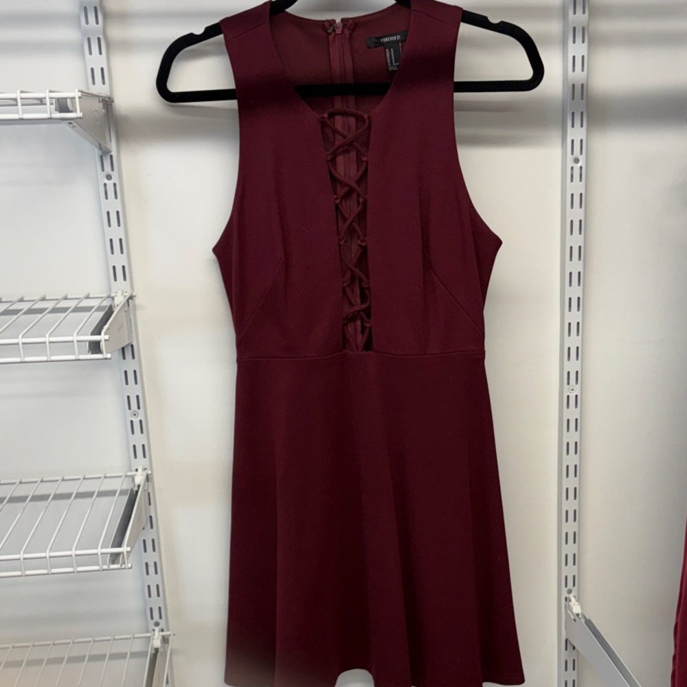 Forever 21 Deep Red Backless Dress